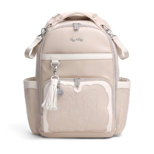 Itzy Ritzy Diaper Bag Backpack – Large Capacity Boss Plus Baby Backpack Diaper Bag Featuring 19 Pockets, Changing Pad, Stroller Clips, and Comfortable Backpack Straps, Oat - Image 1