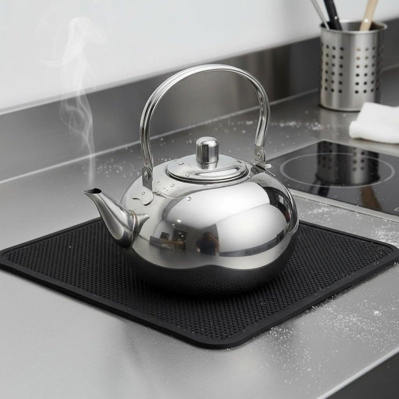Gralara Stainless Steel Teapot Easy to Clean Teapot with Strainer Thickened Tableware for Restaurant, Array, Gold, 18cm - Image 3