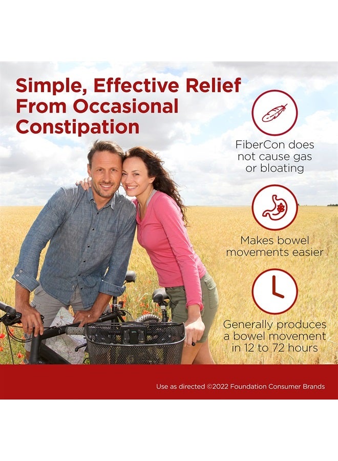 Fibercon FiberCon Fiber Therapy Coated Caplets, Safe, Simple & Comfortable Insoluble Fiber for Bowel Irregularity, Comfortable Constipation Relief with No Gas or Bloating, 140 Caplets  - Image 2