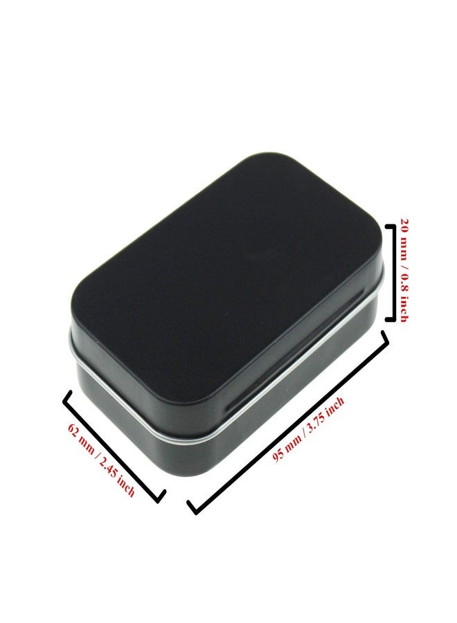 Goodma 20 Pieces Rectangular Metal Empty Hinged Tins Containers Basic Necessities Home Storage Organizer Mini Box Set, 3.75 x 2.45 x 0.8 inch (Black) - Image 2
