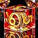 FTNNGIME Ring DND Dice Set Sharp Edge Resin DiceGolden Ring Inclusion Suitable for Lord of The Ring DD Dice RPG Role Playing Games Suitable for Dungeons and Dragons Polyhedral Dice Setred - Image 2
