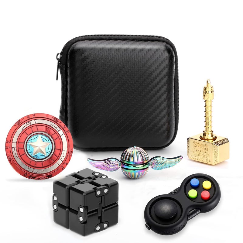 Anzmtosn Cool Hammer Fidget Spinners Chain MetalRainbow Fidget Spinner for Kids Adults Spiners Finger Rings Fidgets Infinity Cube Blocks Party Favors Stress Toy Goody Bag Fillers Stocking Stuffers Gift - Image 4