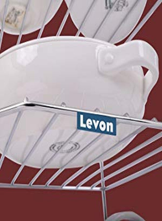 Levon Sturdy Stainless Steel Corner Shelf Rack for Plates, Bowls & Cups in Kitchen - Size (255 x 255 x 320 mm) - Image 4