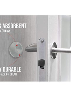 Y&D DELFINO Door Stopper Wall Protector (4 Pack) - Shock Absorbent Shield & Silencer for Wall/Door Handle, Self Adhesive Reusable Larger Bumper to Protect Surface (Clear)  - Image 2