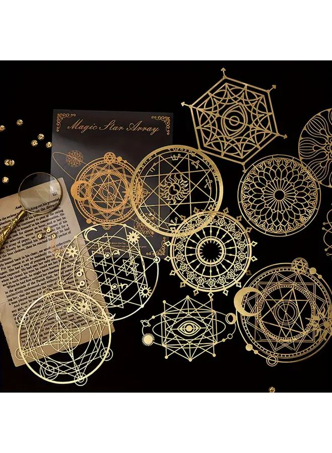 Magic Star Array 10 Pcs Golden Gilded Lace Paper Party Decorations Reusable For Wedding Birthday Craft - Image 1