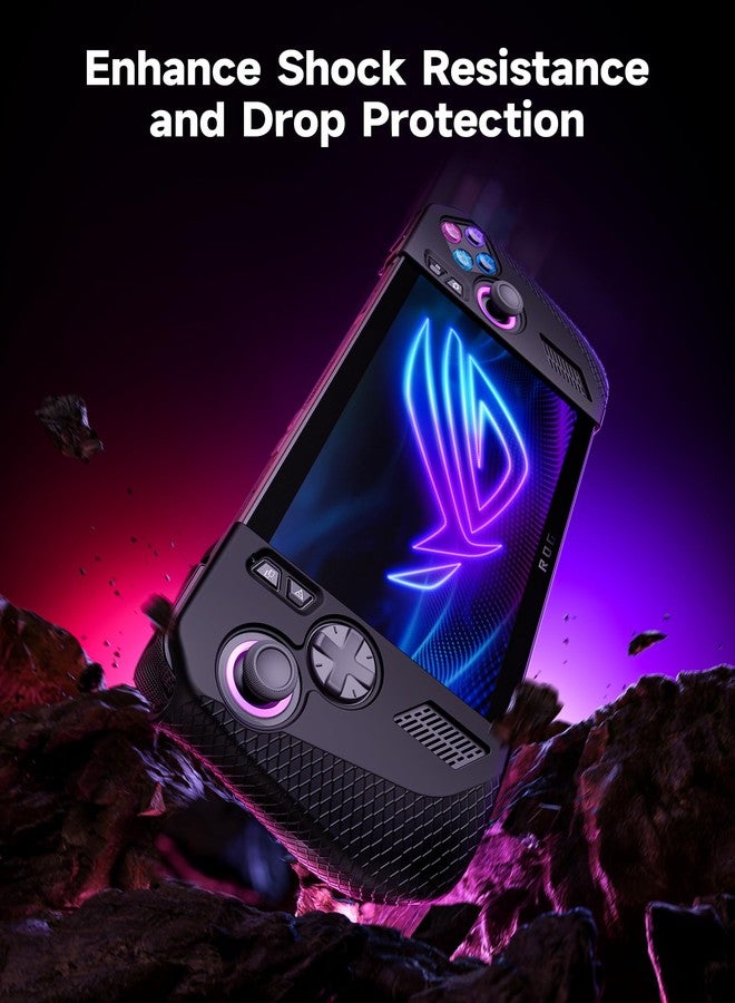 جيسوس جراب حماية سيليكون JSAUX متوافق مع ROG Ally X، جراب ROG Ally X Grip، ملحقات Asus Rog Ally X، مجموعة جراب سيليكون (واحد يسار وواحد يمين) - PC0113 أسود - Image 5