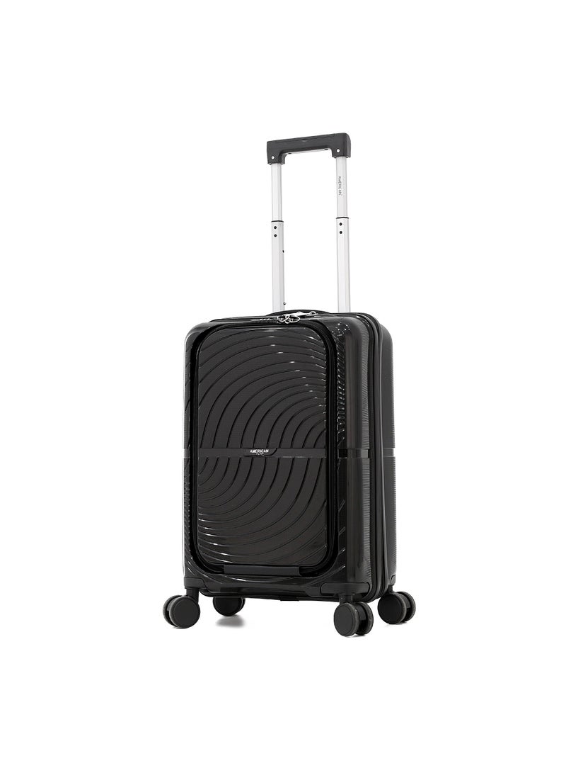 AMERICAN FLYER Unbreakable Hardshell PP Luggage Trolley Bag 20 inch Cabin Size With Double Spinner Wheels,Black - Image 2