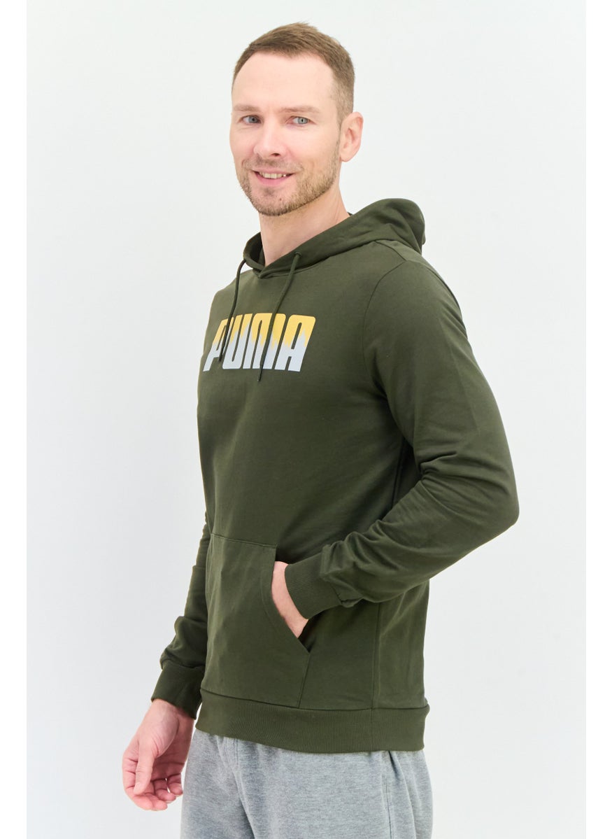 PUMA Men Regular Fit Hooded Outdoors Sweatshirt, Deep Olive  - Image 2