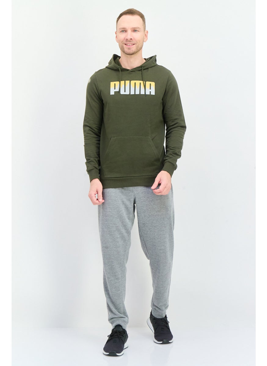 PUMA Men Regular Fit Hooded Outdoors Sweatshirt, Deep Olive  - Image 4