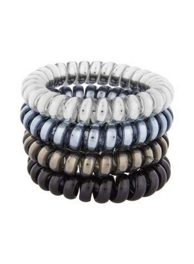 CHIROGRAPHY Women's Plastic Telephone Wire Style Elastic Hair Ties (Multicolour, 4 Pieces) - Durable, No Crease, and Comfortable Hair Bands for All Hair Types - Image 1