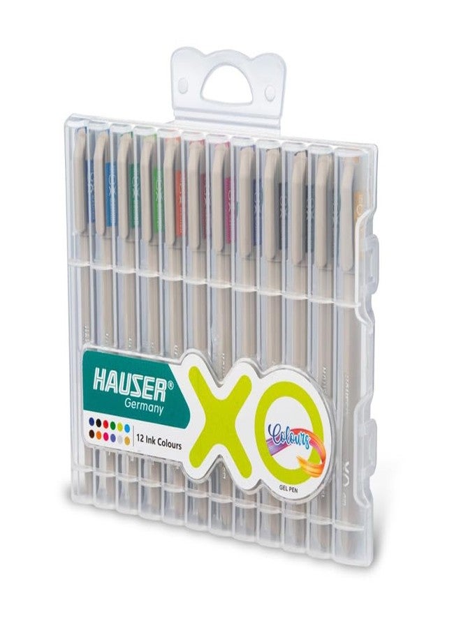 Flair Hauser Xo Multicolor Gel Pen With Hard Box Case | Sleek Body & Minimalistic Design | Matt Finish | Ultra Durable Tip | Set Of 12 Bright Ink Colors X 3 Pack - Image 3