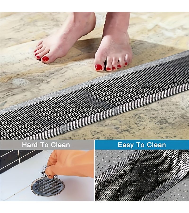 Adjustable Shower Drain Stopper Cover 39.37 Inch Self-adhesive Floor Drain Sticker Mesh Sink Filter Easy Clean for Bathroom RV - Image 5