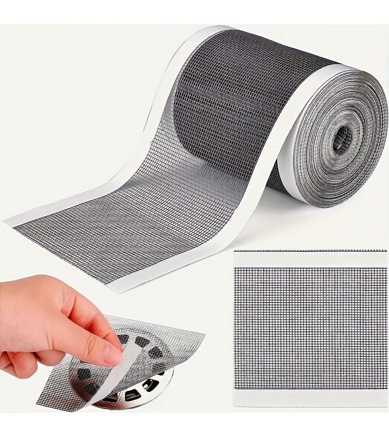 Adjustable Shower Drain Stopper Cover 39.37 Inch Self-adhesive Floor Drain Sticker Mesh Sink Filter Easy Clean for Bathroom RV - Image 1