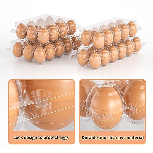 EVANCENT 100 Pack Egg Cartons Cheap Bulk 12 Count Clear Plastic Egg Containers for Chicken Eggs, Reusable Egg Holder for Home Ranch Farm Commercial Market Display, Plastic Egg Packaging for Craft Projects - Image 4