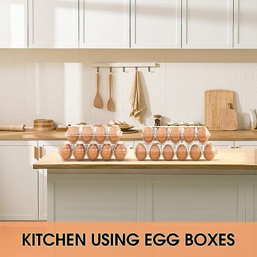 EVANCENT 100 Pack Egg Cartons Cheap Bulk 12 Count Clear Plastic Egg Containers for Chicken Eggs, Reusable Egg Holder for Home Ranch Farm Commercial Market Display, Plastic Egg Packaging for Craft Projects - Image 5