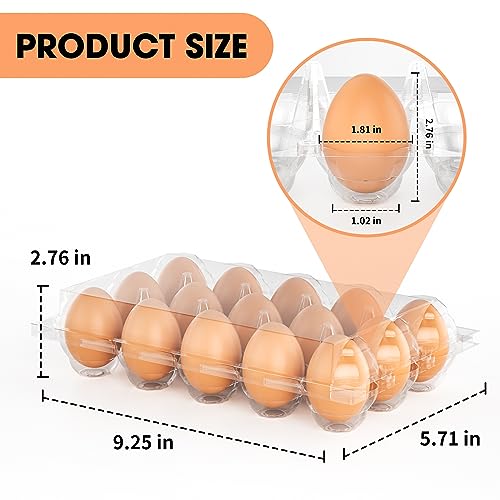 EVANCENT 100 Pack Egg Cartons Cheap Bulk 12 Count Clear Plastic Egg Containers for Chicken Eggs, Reusable Egg Holder for Home Ranch Farm Commercial Market Display, Plastic Egg Packaging for Craft Projects - Image 2
