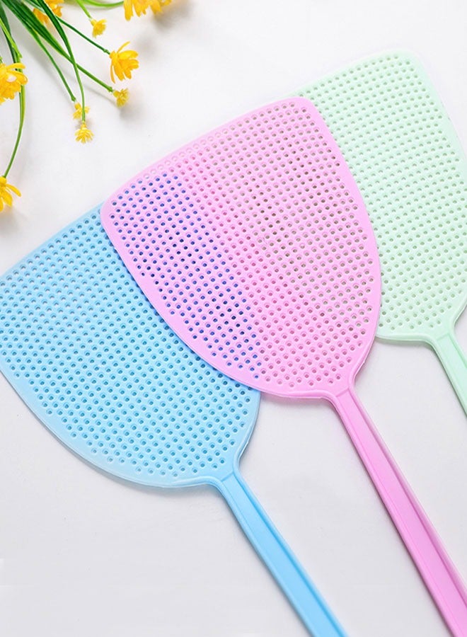 وهاواي 6pcs Plastic Fly Swatters  Strong Durable Flexible Long Handle Manual Fly Swatters Set, Home and Kitchen Helper FlySwatter Assorted Colors.  - Image 2
