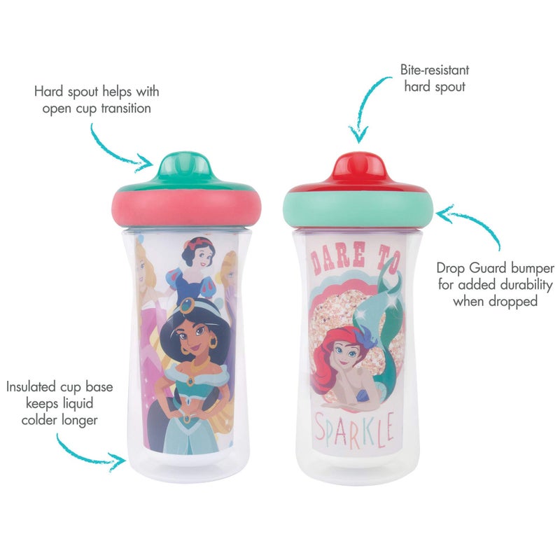 The First Years Disney Princess Kids Insulated Sippy Cups - Dishwasher Safe Spill Proof Toddler Cups - Ages 12 Months and Up - 9 Ounces - 2 Count - Image 4