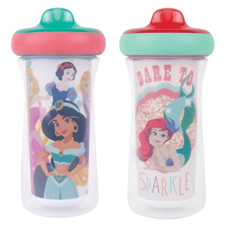 The First Years Disney Princess Kids Insulated Sippy Cups - Dishwasher Safe Spill Proof Toddler Cups - Ages 12 Months and Up - 9 Ounces - 2 Count - Image 1