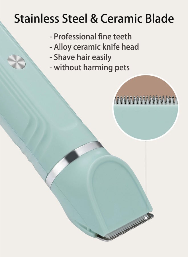 Cat Dog Clippers Grooming Kit Pet Hair Clippers Low Noise Paw Trimmer, Rechargeable Cordless Quiet Pet Nail Grinder Shaver for Small Medium Large Cats Dogs Pets, White - Image 3