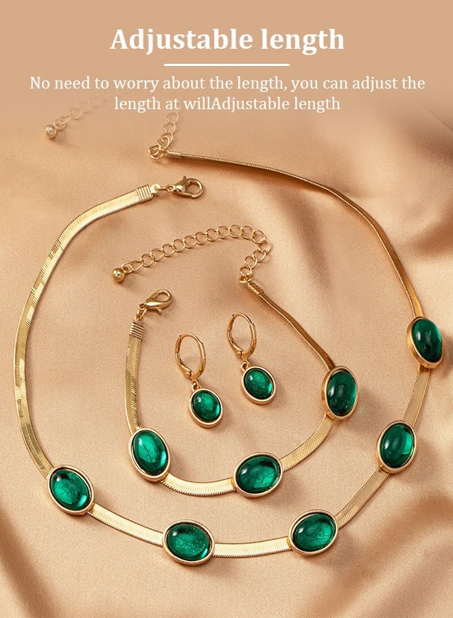 High Quality 3-Piece Emerald Jewelry Set  - Image 2