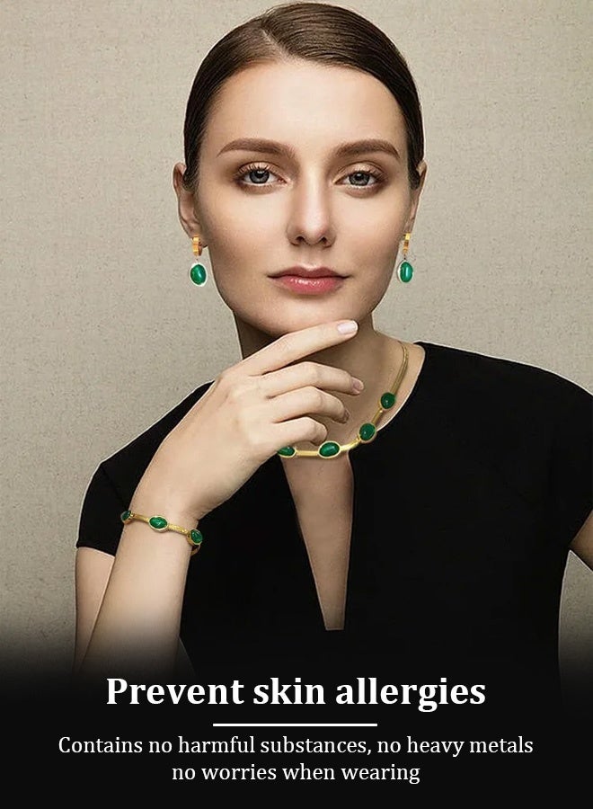 High Quality 3-Piece Emerald Jewelry Set  - Image 5