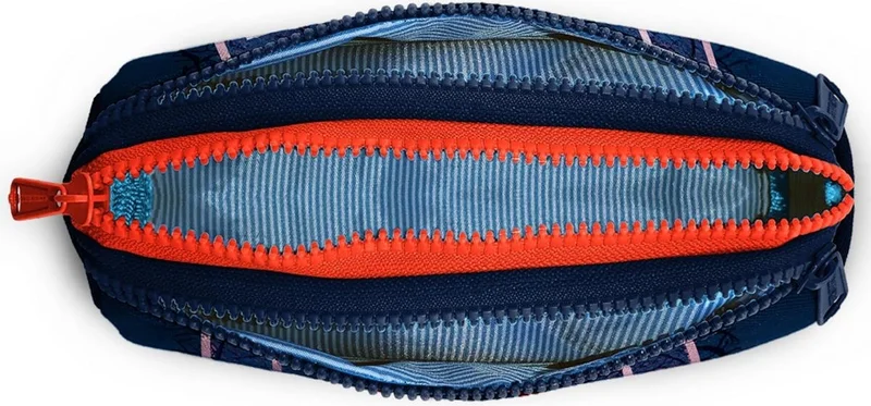 كورال هاي Kids Orange Navy Blue Basketball Patterned Three Compartment Pencil Bag 22066