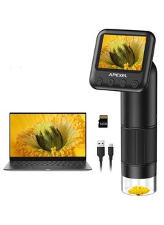 آبيكسل ميكروسكوب جيب APEXEL APL-MS008C للأطفال ميكروسكوب رقمي محمول مع شرائح ميكروسكوب تكبير 800Xميكروسكوب صغير محمول مع شاشة LCD وكاميرا USB و بطاقة SD  - Image 1