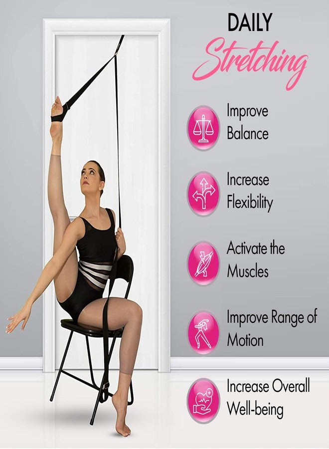 Zenmarkt Stretching Strap With Door Anchor - Stretching Equipment to Improve Legs Flexibility - Splits Trainer For Home Ideal In Ballet, Dance, Cheerleading, Taekwondo, Yoga, Pole Dancing & Gymnastics (Black) - Image 5