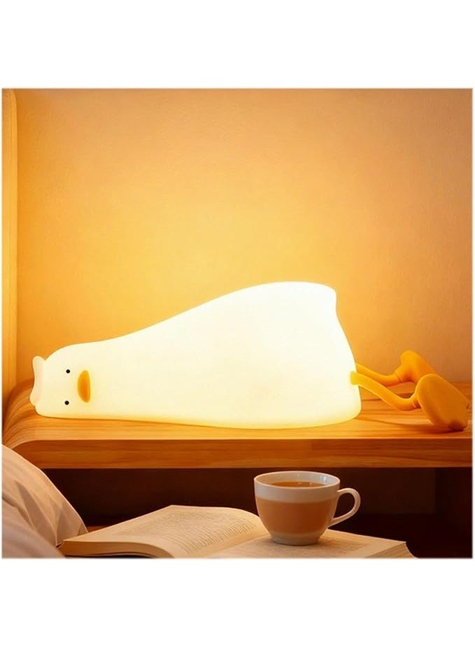 Silicone Duck Night Light for Kids, Dimmable LED Lamp with 3 Brightness Levels, Cute Nursery Decor - Image 1