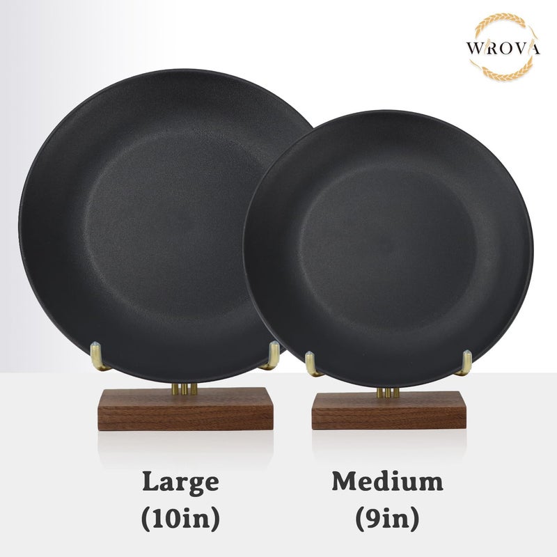 Wrova Wheat Straw Dinner Plates 10 Inch Unbreakable Set of 8  Dishwasher  Microwave Safe Plastic Plates Reusable  Lightweight Plates for kitchencampingsalad  Black to Grey - Image 4