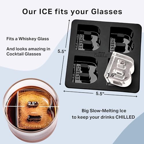 DrinksPlinks Letter B Ice Cube Mold - Custom Silicone Bourbon Ice Cube Molds – Personalized Monogram B Large Tray for Cocktails & Initials Drinks - Big Whiskey Trays - Fun Customized Gifts - Image 4