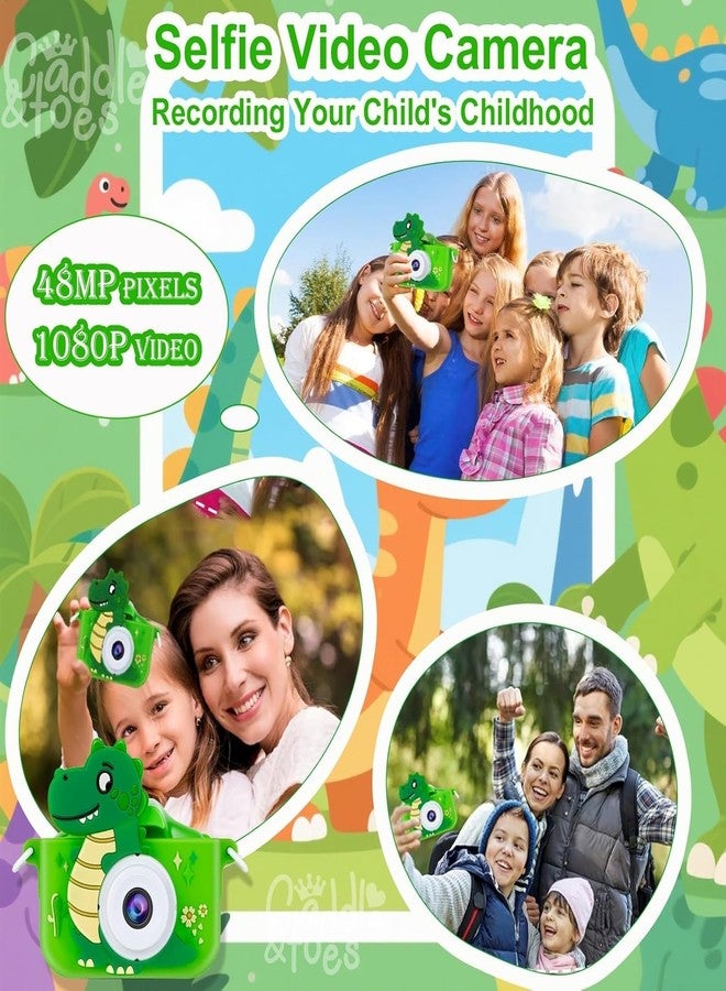 CADDLE & TOES Kids Camera for Boys Girls, 20MP 1080P Digital Video Camera for Kids, Christmas Birthday Gift for Boys and Girls Age (4+) to 12,Digital Camera (Green-Dyno) - Image 5