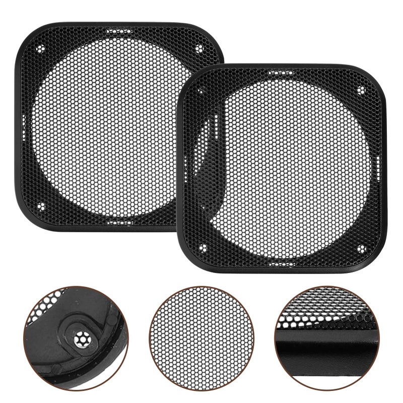 4 Inch Square Subwoofer Speaker Grill Cover Durable Metal Mesh Guard Easy Install - Image 4