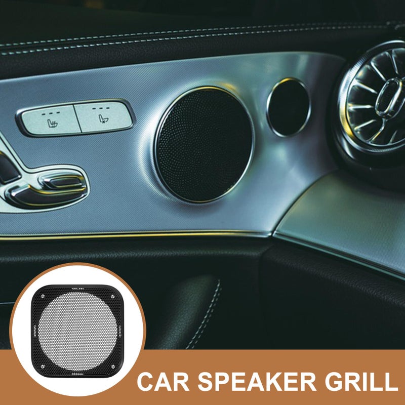 4 Inch Square Subwoofer Speaker Grill Cover Durable Metal Mesh Guard Easy Install - Image 5