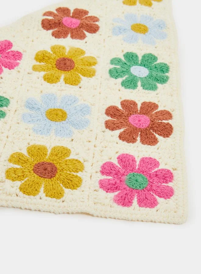Styli Floral Crochet Bandana Head Scarf