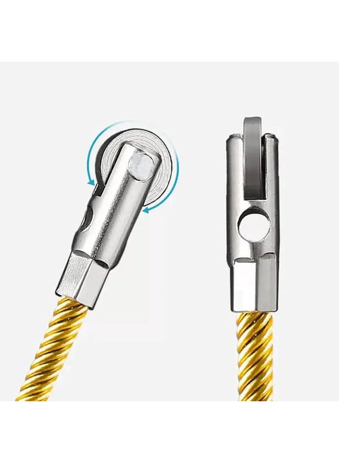 Biella 4Mm Electrical Spring Wire Threader Fish Tape Fastener Cable Wire Puller Tool Upgraded 6 Cores Larger Leader Hole Electrician Threading Device 20 Mtr - Image 3