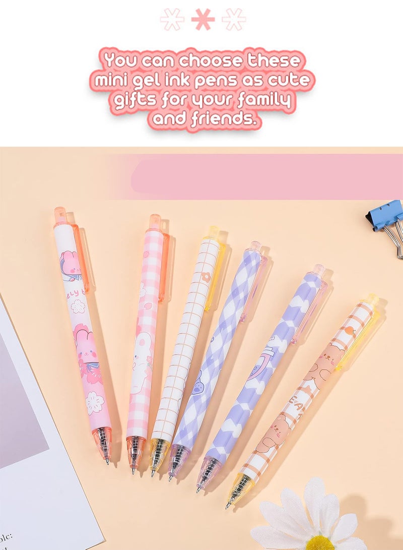 روعة 10 قطع من أقلام حبر جل كاواي 0.5 مم حبر أسود أقلام لطيفة قلم حبر جل قابل للسحب حبر أسود لوازم مدرسية أنيقة للفتيات لوازم مكتبية هدية أنماط عشوائية - Image 5