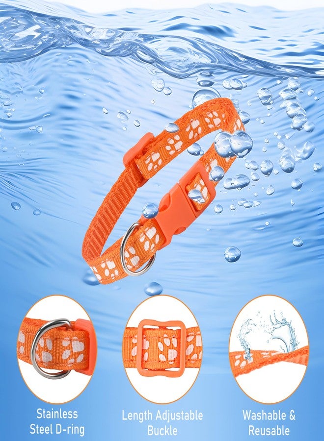 GAMUDA Puppy Collars, Super Soft Nylon Adjustable Whelping ID Bands, Footprint Pattern Litter Set with 2 Record Keeping Charts, 12 Pack (S) - Image 3