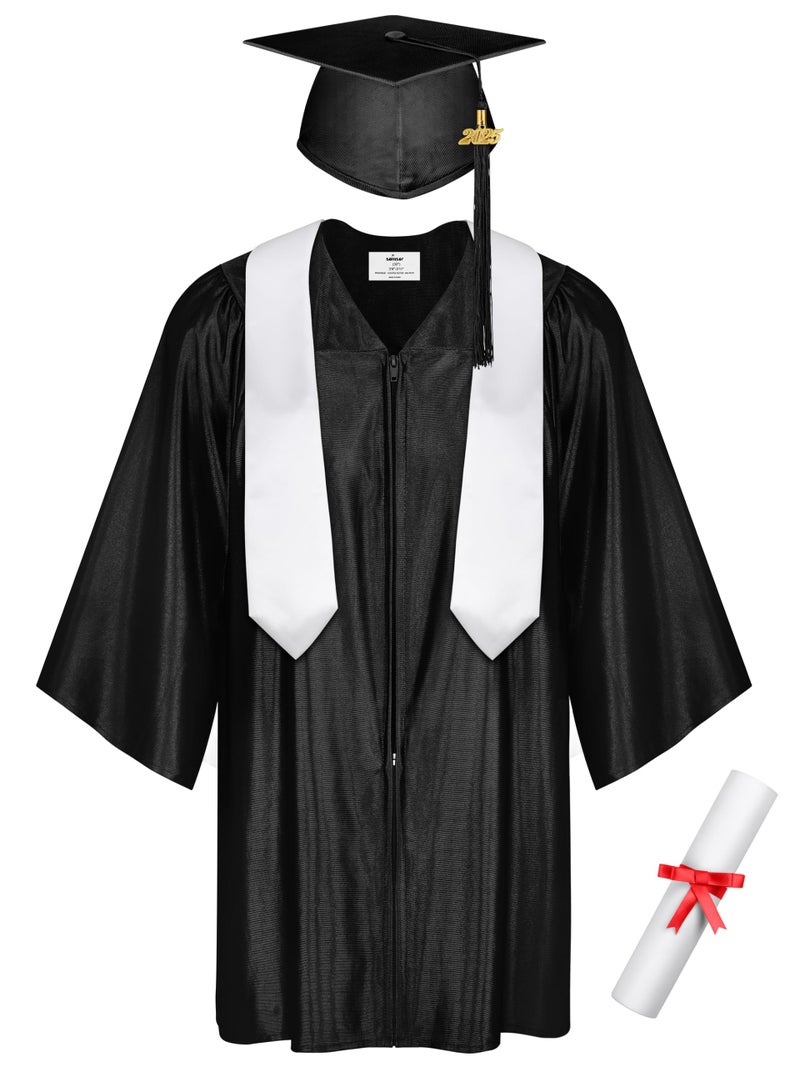 SOMSOC 7 Pieces Preschool Kindergarten Graduation Gown Cap Sash Set with 2026 2027 Tassel Charms Certificate for Toddler - Image 2