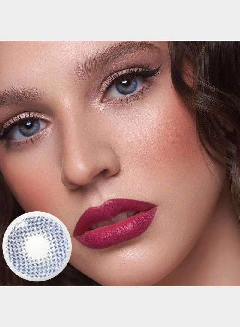 Unibling Queen Grey Blue Yearly Colored Contact Lenses, Unisex Cosmetic Contact Lenses, Enlargement Collection, With Case - Image 1