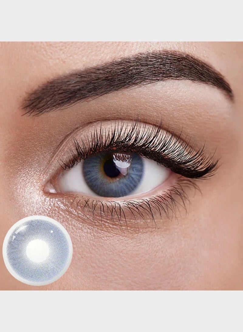 Unibling Queen Grey Blue Yearly Colored Contact Lenses, Unisex Cosmetic Contact Lenses, Enlargement Collection, With Case - Image 2