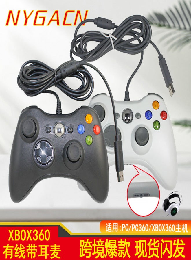 وحدة تحكم ألعاب Xbox 360 سلكية/لاسلكية، كمبيوتر شخصي/P3/أندرويد، وحدة تحكم ألعاب مشتركة لجهاز Xbox One، وحدة تحكم لاسلكية 2.4 جيجا هرتز لجهاز Xbox One باللون الأسود (تدعم نظام التشغيل Windows 10 المضيف لجهاز Xbox One). - Image 2