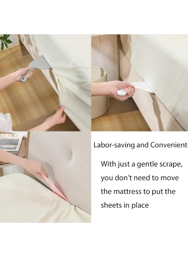 [عبوة من 3 قطع] أداة تثبيت ملاءات السرير الطويلة جدًا لجعل سريرك رافعًا للمرتبة لتغيير الملاءات وحاملًا لملاءة السرير لا مزيد من رفع المرتبة - أداة تثبيت ملاءات السرير سهلة الاستخدام للفراش على مستوى الفندق - Image 4