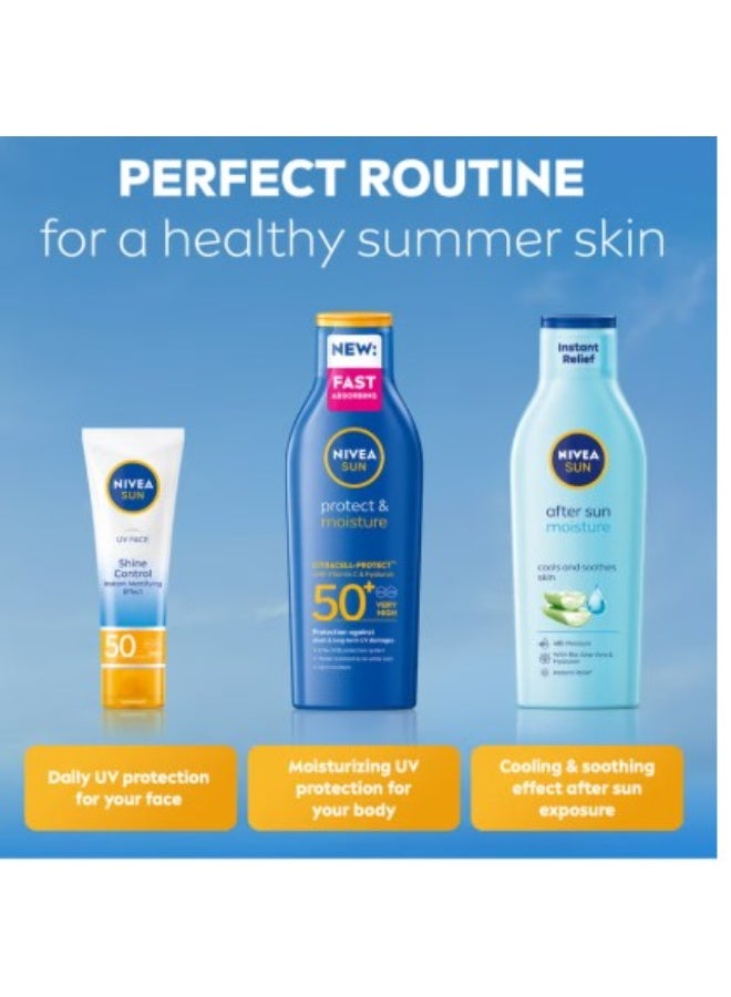 نيفيا لوشن واقي شمس NIVEA Protect & Moisture بعامل حماية SPF50 بحجم 200 مل – حماية من أشعة UVA وUVB مع ترطيب يدوم طويلاً - Image 4