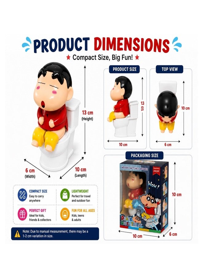 Cute Cartoon Toilet Sitting Figurine Toy for Kids | Novelty Desk Decor Showpiece | Collectible Mini Figure | Birthday Return Gift, Red Yellow - Image 3