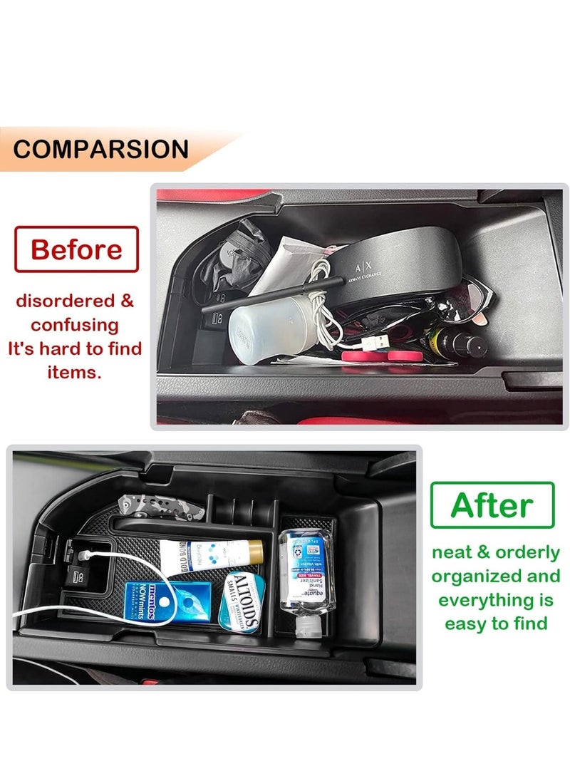 Vierex - Center Console Organizer Compatible with Camry XLE XSE 2018-2022 2023 2024 and Camry LE SE 2020 2021 2022 2023 2024 Insert Tray Accessories, Armrest Secondary Storage Box, Black Trim - Image 1