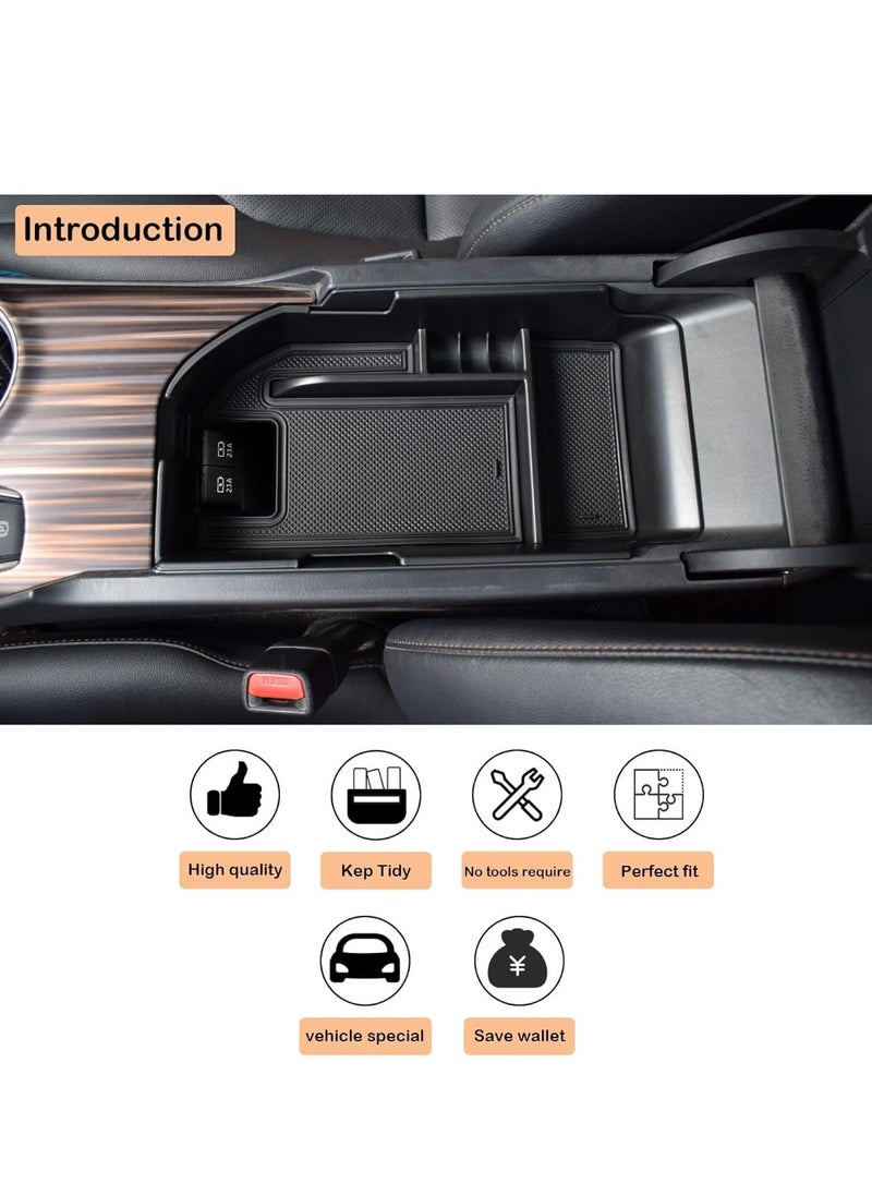 Vierex - Center Console Organizer Compatible with Camry XLE XSE 2018-2022 2023 2024 and Camry LE SE 2020 2021 2022 2023 2024 Insert Tray Accessories, Armrest Secondary Storage Box, Black Trim - Image 1