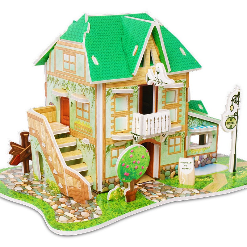 Children'S 3D Stereo Puzzle Toys For Ages 3 To 6, House Princess Building Blocks For Boys And Girls, 3D Diy Handmade Small House Assembly - Image 1