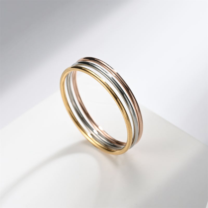 1mm Thin Titanium Steel Smooth Ring for Women - Korean Style Minimalist Simple Solid Band Couple Ring - Image 3